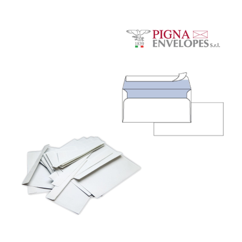 Busta Silver90 Strip FSC - senza finestra - internografata - 11 x 23 cm - 90 gr - bianco - Pigna Envelopes - conf. 500 pezzi